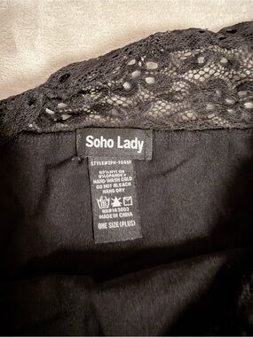 Soho Lady Black Lace-Detail Women's Blouse